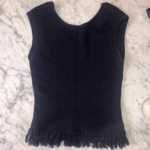 Lily Pulitzer Navy tank with fringe bottom